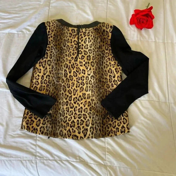 Milly leather trim leopard sweater - Picture 6 of 9